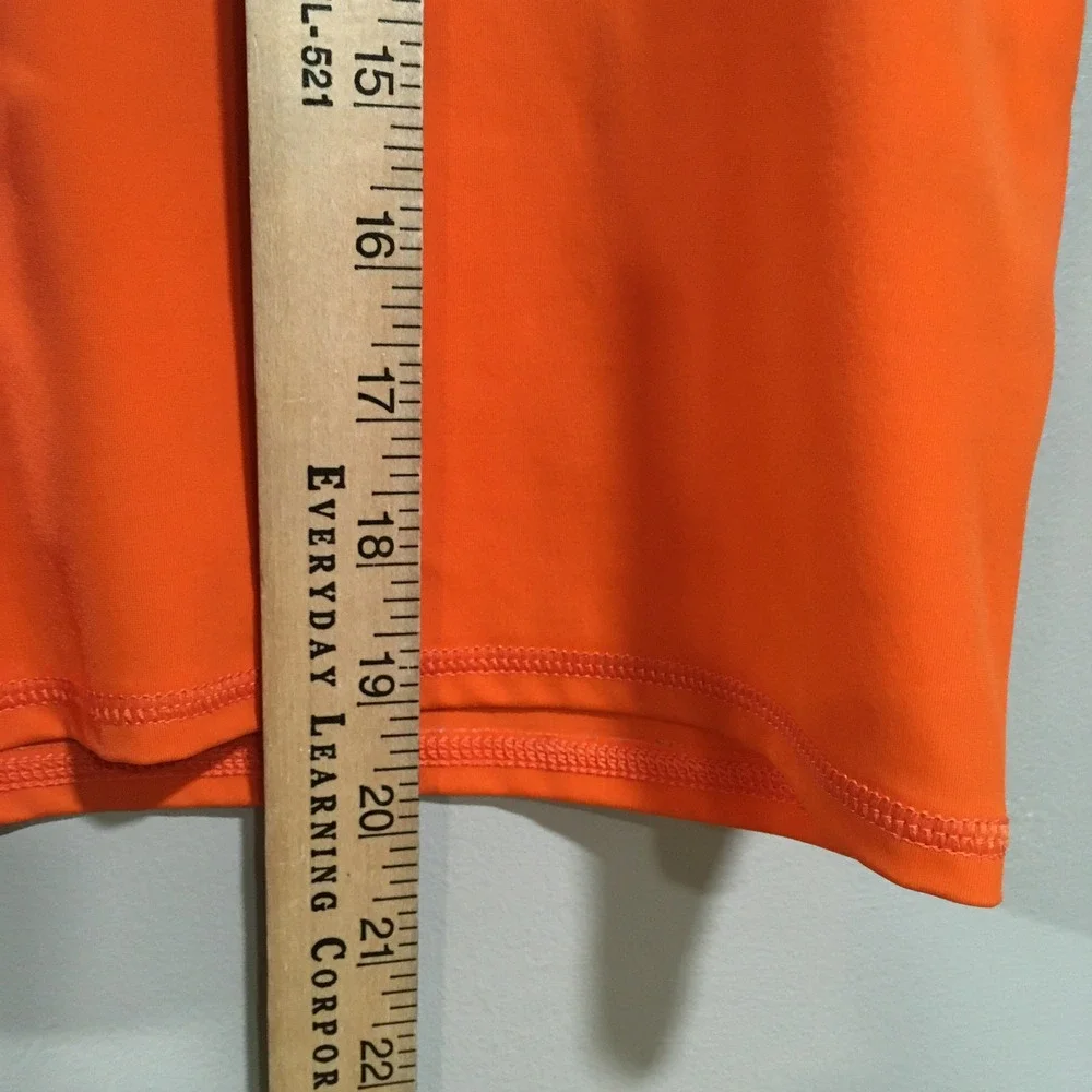 Lands End Short Sleeve Rashguard Boys M Orange Tropical Hawaii Beach‎ Swim Shirt